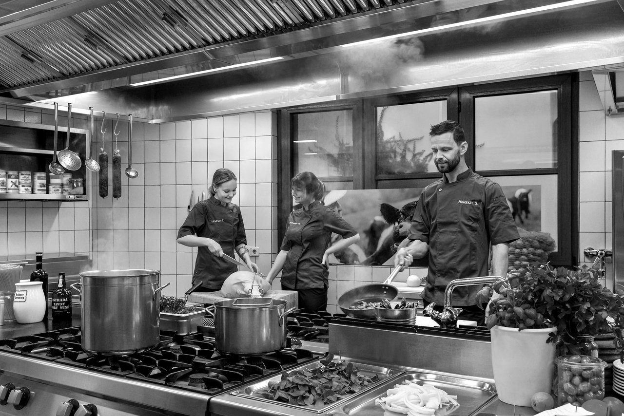 Das Küchen-Team des Goldenen Greifen.